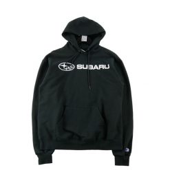 Second life - Bluza z kapturem męska Subaru czarna - Jak nowy. Czarne bluzy sportowe męskie Champion, m, bez wzorów, z materiału, z kapturem, na fitness i siłownię. Za 106.46 zł.