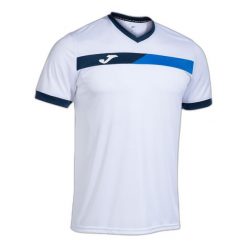 Jersey Joma. Białe koszulki sportowe męskie Joma, bez wzorów, z jersey, bez kołnierzyka, bez ramiączek, do piłki nożnej. W wyprzedaży za 110.70 zł.