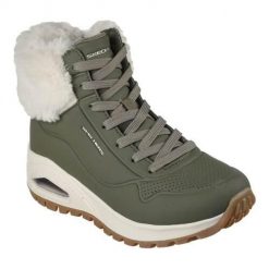 Buty do chodzenia damskie Skechers Rugged. Zielone obuwie sportowe damskie Skechers, bez wzorów, z materiału, trekkingowe. Za 403.00 zł.