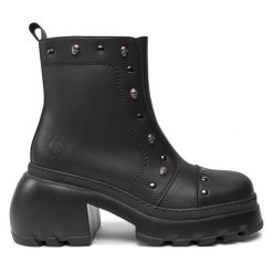 Botki Altercore. Czarne botki damskie Altercore, bez obcasa, na słupku, bez zapięcia. Za 639.99 zł.