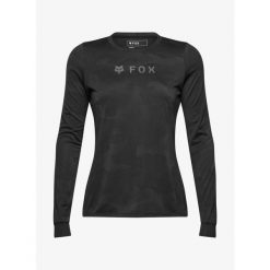 Bluza rowerowa damska Fox Ranger Tru Dri LS Jersey. Czarne bluzy damskie FOX, bez wzorów, z jersey, rowerowe. Za 296.99 zł.