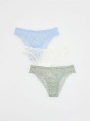 Siateczkowe majtki figi 3 pack - jasnozielony. Zielone figi damskie Reserved, l, bez wzorów. W wyprzedaży za 25.99 zł.