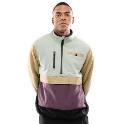 Męska bluza polarowa ze stójką Siroko Vinicunca Olive Green. Zielone bluzy męskie SIROKO, m, bez wzorów, z polaru, bez kaptura. Za 253.00 zł.