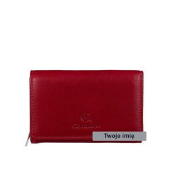 Czerwony portfel damski z grawerem skórzany Canaletto PD1225Cs165 GR RFIDPS. Czerwone portfele damskie bez wzorów, ze skóry. Za 170.00 zł.