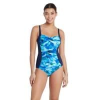Zoggs Aqua Digital Marszczony Przód Kostium Kąpielowy – Rozmiar 32. Niebieskie kostiumy jednoczęściowe damskie ZOGGS, xs, bez wzorów, sportowe, do pływania. Za 1,568.91 zł.