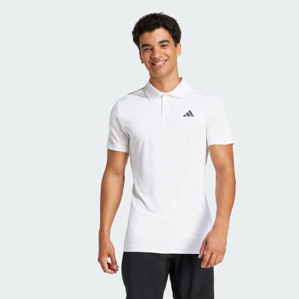 Koszulka Tennis Climacool FreeLift Polo. Białe koszulki polo męskie Adidas, s, bez wzorów, z materiału, bez ramiączek. Za 279.60 zł.