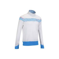 Sweter MID WARM 100. Białe swetry przez głowę męskie WED'ZE, z materiału, ze stójką. W wyprzedaży za 39.99 zł.