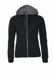 Clique Classic Hoody Full Zip Women – Damska bluza z kapturem na zamek. Czarne bluzy damskie CLIQUE, s, bez wzorów, z bawełny, z kapturem. Za 329.85 zł.