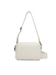 Calvin Klein Torebka Webbing Double Strap Camera Bag LV04F3165G Biały. Białe torebki do ręki damskie Calvin Klein, bez wzorów, ze skóry, bez dodatków. Za 409.99 zł.