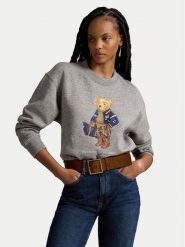 Polo Ralph Lauren Bluza 211B17788001 Szary Regular Fit. Szare bluzy damskie Polo Ralph Lauren, xl, bez wzorów, z bawełny, bez kaptura. Za 1,299.00 zł.