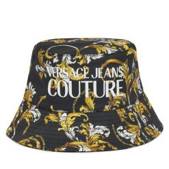 Kapelusz Versace Jeans Couture. Czarne czapki i kapelusze damskie Versace Jeans Couture, bez wzorów, z jeansu. Za 319.99 zł.