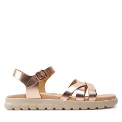 Sandały Geox. Czerwone sandały dziewczęce Geox, bez zapięcia. Za 329.99 zł.