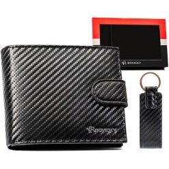 Zestaw prezentowy Rovicky R-PK5-N992L-7034 czarny. Czarne portfele męskie ROVICKY, bez wzorów, ze skóry. Za 139.99 zł.