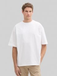 Męska Koszulka Tom Tailor Oversized T-shirt White 1035912 20000. Białe t-shirty męskie Tom Tailor, l, bez wzorów, bez kołnierzyka. Za 69.99 zł.