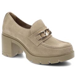 Beżowe Półbuty Lemar Wygodne Skórzane Buty. Brązowe półbuty damskie Lemar, na wiosnę, z aplikacjami, eleganckie, bez obcasa, na obcasie, bez zapięcia. Za 279.00 zł.