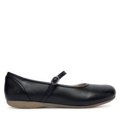 Baleriny Josef Seibel. Czarne baleriny damskie Josef Seibel, bez wzorów, bez obcasa. Za 389.99 zł.