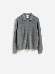 Rozpinany sweter z wełną - szary. Szare kardigany męskie Reserved, l, bez wzorów, z dzianiny. Za 249.99 zł.