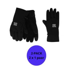 Damskie rękawiczki zimowe Softshell 2 pary. Czarne rękawiczki damskie HEAT KEEPER, na zimę, bez wzorów, z poliesteru. W wyprzedaży za 182.50 zł.