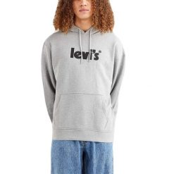 Bluza z Kapturem Relaxed Graphic Rozmiar XL Szary - 38479-0080. Szare bluzy sportowe męskie Levi's, s, bez wzorów, z dresówki, z kapturem, na fitness i siłownię. W wyprzedaży za 297.80 zł.