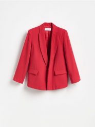 Marynarka z modalem - czerwony. Czerwone żakiety damskie Reserved, l, bez wzorów, z tkaniny. Za 199.99 zł.