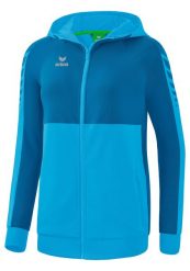 Wielobarwna kurtka treningowa Erima Six Wings z kapturem. Fioletowe kurtki sportowe damskie Erima, bez wzorów, z bawełny, z kapturem, na fitness i siłownię. Za 306.99 zł.