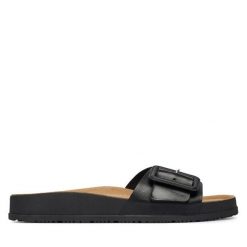 Klapki Tamaris. Czarne klapki damskie Tamaris, bez wzorów, bez obcasa. Za 329.99 zł.