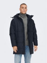 Only & Sons Płaszcz zimowy 22020156 Granatowy Regular Fit. Niebieskie kurtki męskie Only & Sons, na zimę, m, bez wzorów, z syntetyku, bez kaptura. Za 419.99 zł.