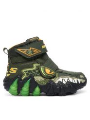 Skechers Śniegowce Skech-O-Saurus Lights 2.0 400122L OLV Khaki. Brązowe buty zimowe chłopięce Skechers, bez wzorów, ze skóry, bez zapięcia. Za 289.99 zł.