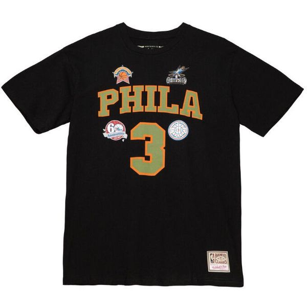 Koszulka Philadelphia 76ers NBA Script N&N 76ers Allen Iverson. Czarne koszulki sportowe męskie Mitchell & Ness, bez wzorów, bez kołnierzyka, bez ramiączek, do koszykówki. Za 316.00 zł.
