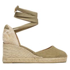 Espadryle Castañer. Zielone sandały damskie Castañer, bez wzorów, bez obcasa, bez zapięcia. Za 589.99 zł.