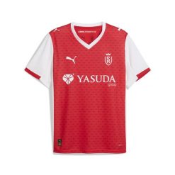 Męska koszulka domowa Stade de Reims 25/26 PUMA. Białe koszulki sportowe męskie Puma, m, bez wzorów, bez kołnierzyka, bez ramiączek, do piłki nożnej. Za 409.00 zł.