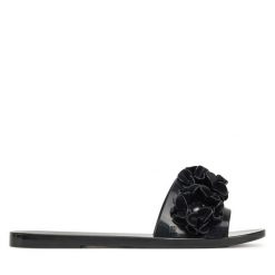 Klapki Melissa. Czarne klapki damskie Melissa, bez wzorów, bez obcasa. Za 219.99 zł.