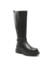 Lasocki Kozaki EST-DONNA-32 Czarny. Czarne kozaki damskie Lasocki, ze skóry, bez obcasa, na płaskiej podeszwie. Za 429.99 zł.