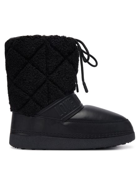 LOVE MOSCHINO Śniegowce JA24422G0NISJ00Bcz Czarny. Czarne śniegowce i trapery damskie Love Moschino, ze skóry. Za 499.99 zł.