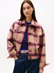 Tommy Jeans kurtka wełniana Kobiety Wełna lila|beżowy, L. Brązowe kurtki damskie Tommy Jeans, l, bez wzorów, z jeansu, bez kaptura. Za 549.95 zł.