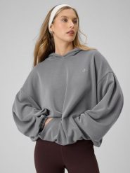 4F Bluza dresowa oversize z modalem damska - szara M. Szare bluzy damskie 4f, m, bez wzorów, z dresówki, z kapturem. Za 269.99 zł.