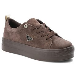 Sneakersy damskie Filippo, cholewka ze skóry naturalnej zamszowej klasyczne sznurowanie na masywnej platformie, brązowe, DP3533/26. Brązowe półbuty damskie Filippo, bez wzorów, ze skóry, klasyczne, bez obcasa, na platformie, bez zapięcia. Za 188.90 zł.