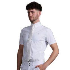 Koszulka polo Premier Equine Rubato. Białe koszulki polo męskie PREMIER EQUINE, l, bez wzorów, z bawełny, eleganckie, bez ramiączek. Za 327.50 zł.