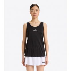 Koszulka tenisowa damska bez rękawów Diadora L.core tank. Białe koszulki sportowe damskie Diadora, l, bez wzorów, bez kołnierzyka, bez ramiączek, tenisowe. Za 59.99 zł.