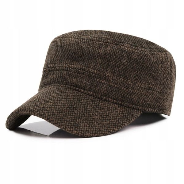 Delikatnie Ocieplana Czapka z Daszkiem (Partolówka) - Pako Jeans - Brązowy Melanż. Brązowe czapki i kapelusze męskie Pako Jeans, na zimę, bez wzorów, z jeansu. Za 49.00 zł.