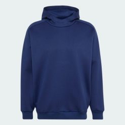 ZIMOWA BLUZA Z KAPTUREM Z DZIANINY SOFT LUX. Niebieskie bluzy męskie Adidas, na zimę, l, bez wzorów, z bawełny, z kapturem. Za 349.00 zł.