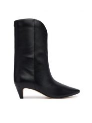 MICHAEL Michael Kors Botki Daniela Mid 40F6DNME6L Czarny. Czarne botki damskie MICHAEL Michael Kors, ze skóry, bez obcasa, na szpilce, bez zapięcia. Za 1,129.00 zł.