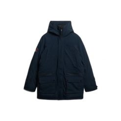 Parka Superdry City. Niebieskie parki męskie Superdry., l, z aplikacjami, z materiału, bez kaptura. Za 811.30 zł.