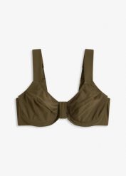 Biustonosz bikini minimizer z szerokimi ramiączkami. Zielone bikini damskie bonprix, bez wzorów. Za 62.99 zł.