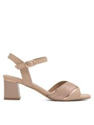 Lasocki Sandały CEO-SWILK WYL3454-1Z Beżowy. Brązowe sandały damskie Lasocki, bez wzorów, ze skóry, bez obcasa, na słupku, bez zapięcia. Za 249.99 zł.