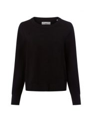 Marc O'Polo Denim Sweter z dzianiny Kobiety drobna dzianina czarny, S. Czarne swetry damskie Marc O'Polo DENIM, s, bez wzorów, z bawełny, klasyczne, bez kołnierzyka, bez ramiączek, bez kaptura. Za 329.95 zł.