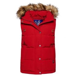 Damska kurtka puchowa bez rękawów ze sztucznego futra Superdry Everest. Zielone kurtki damskie Superdry., l, z aplikacjami, z nylonu, bez kaptura. Za 428.05 zł.