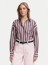 Tommy Jeans Koszula Essential DW0DW23340 Fioletowy Oversize. Fioletowe koszule damskie Tommy Jeans, l, bez wzorów, z bawełny, bez kołnierzyka, bez ramiączek. Za 449.99 zł.