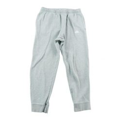 Spodnie dresowe męskie Swoosh haftowany szare. Szare spodnie sportowe męskie Nike, l, bez wzorów, z dresówki, do biegania. Za 146.96 zł.