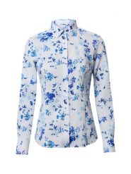 Brookshire Bluzka Kobiety Bawełna biały|niebieski, 40. Białe bluzki damskie brookshire, bez wzorów, z bawełny, eleganckie, bez kołnierzyka, bez ramiączek. Za 149.95 zł.